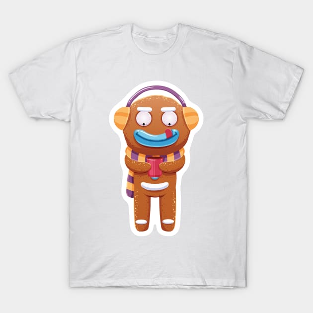 Christmas Sticker, Ginger Man Sticker T-Shirt by Music Lover